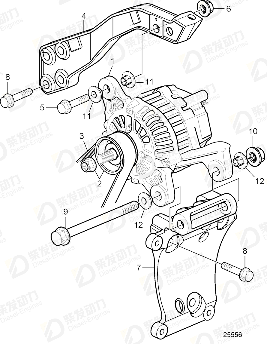 VOLVO Pulley 21454749 Drawing